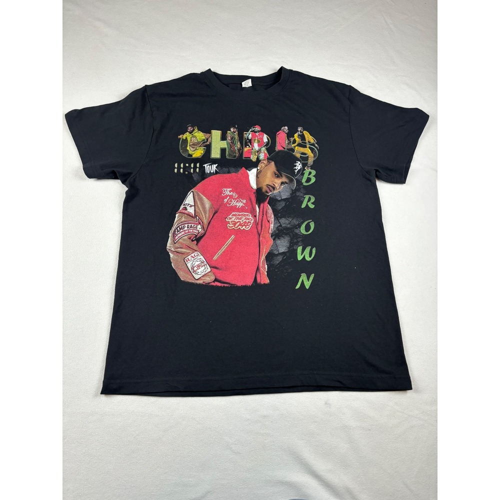Chris Brown 11:11 Tour Graphic T-Shirt Black‎ Rap Hip Hop Men's L
